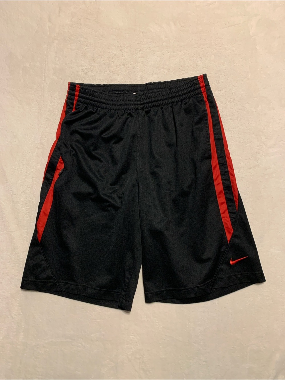 Nike Basketball Shorts Mens Large Red Black Drawstring
